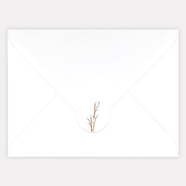 Watercolour Pussy Willow Envelope Seal - Pack of 70