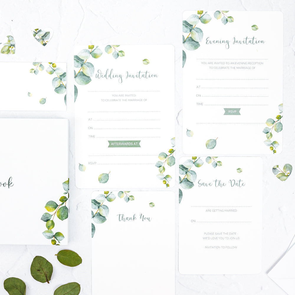 Eucalyptus - Ready to Write Wedding Thank You Cards