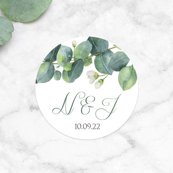 Eucalyptus Garland Wedding Stickers - Pack of 35