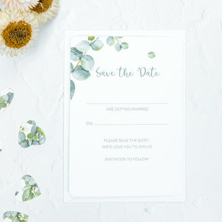 Eucalyptus - Ready to Write Save the Date Cards