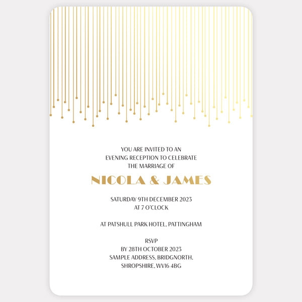 Art Deco Chandelier - Foil Boutique Evening Invitation