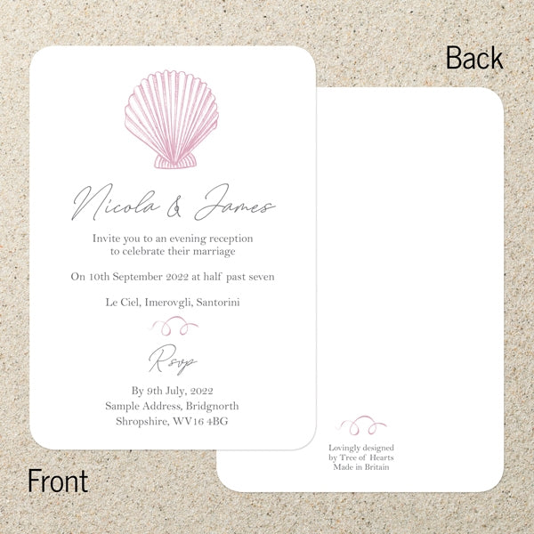 Pretty Seashells Evening Invitation