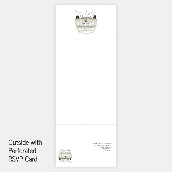 Vintage Classic Car - Tri Fold Evening Invitation & RSVP