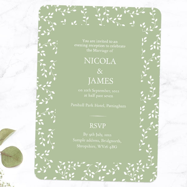 Delicate Leaf Pattern - Iridescent Evening Invitation