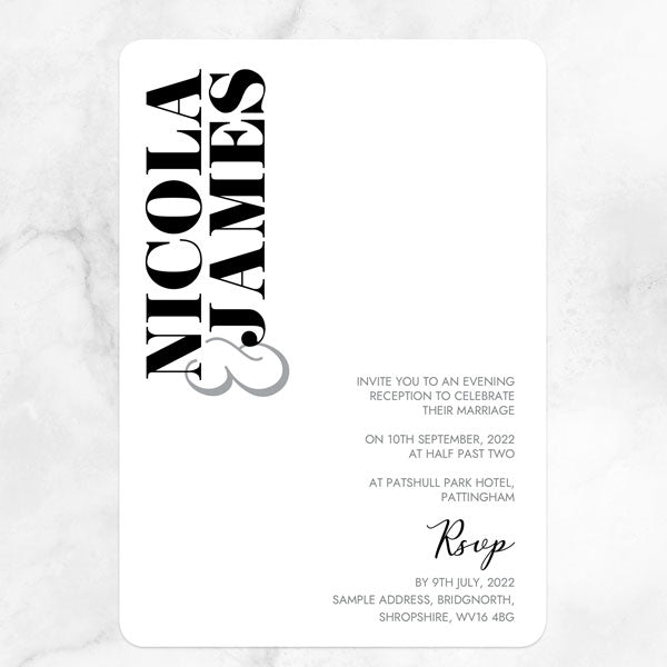 Minimalist Typography Evening Invitation