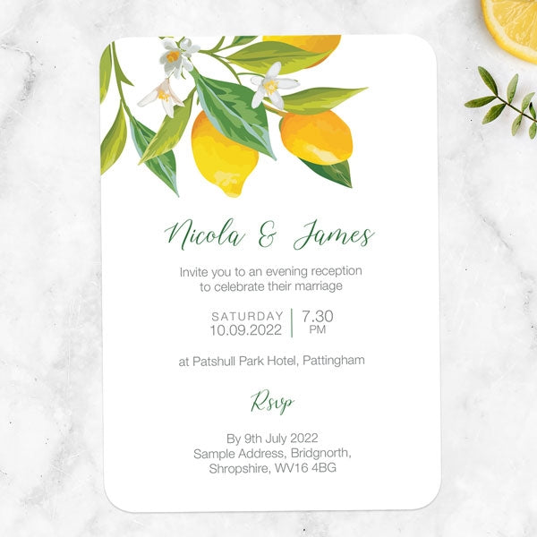Lemon Citrus Evening Invitation