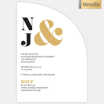 Metallic Ampersand - Metallic Evening Invitation