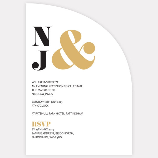 Metallic Ampersand - Metallic Evening Invitation