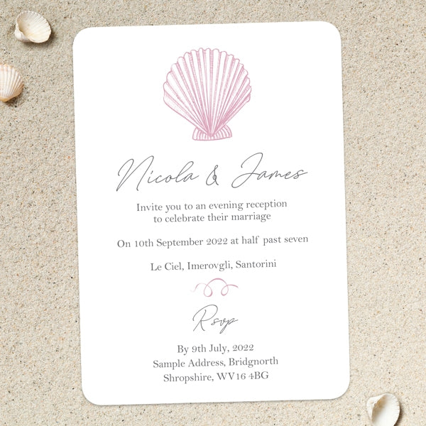 Pretty Seashells Evening Invitation - Fast Delivery at Dotty About Paper