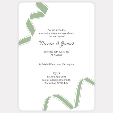 Ribbon Border - Boutique Evening Invitation & RSVP