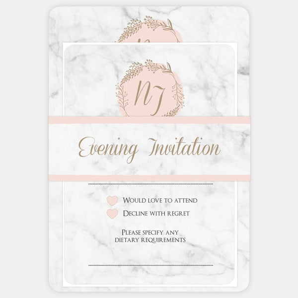 Elegant Marble Blush - Boutique Evening Invitation