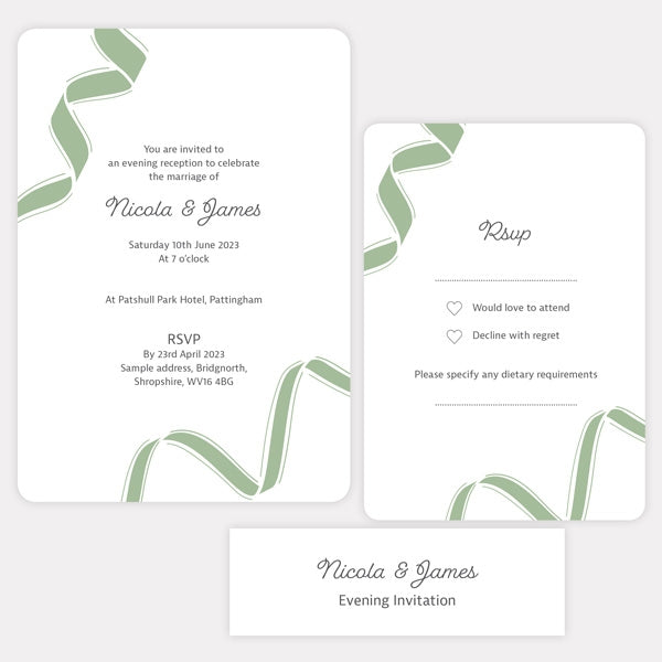 Ribbon Border - Boutique Evening Invitation & RSVP