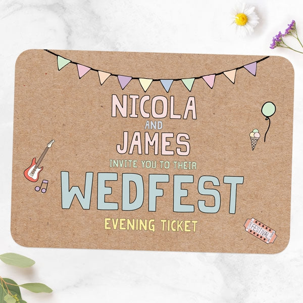 Summer Wedfest Evening Invitation