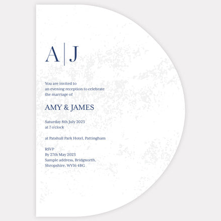 Textured Simplistic Monogram - Iridescent Evening Invitation