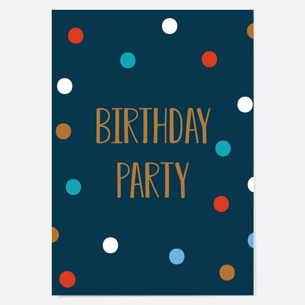 Ready To Write Birthday Invitations - Navy Spots - Pack of 10