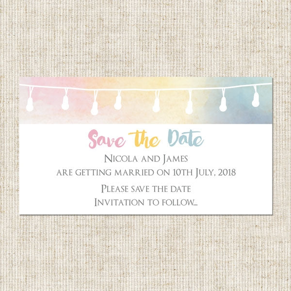 Festoon Lights Save the Date Magnets