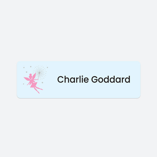 Medium Personalised Stick On Waterproof (Clothing/Equipment) Name Labels - Fairy Garden Wand - Pack of 36