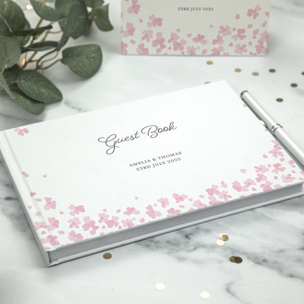 Falling Flowers - Wedding Guest Book