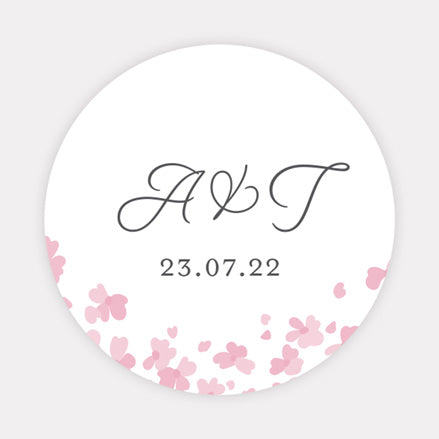 Falling Flowers Wedding Stickers - Pack of 35