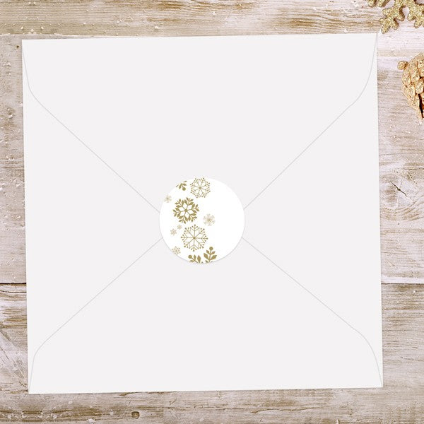 Falling Snowflakes - Wedding Envelope Seals