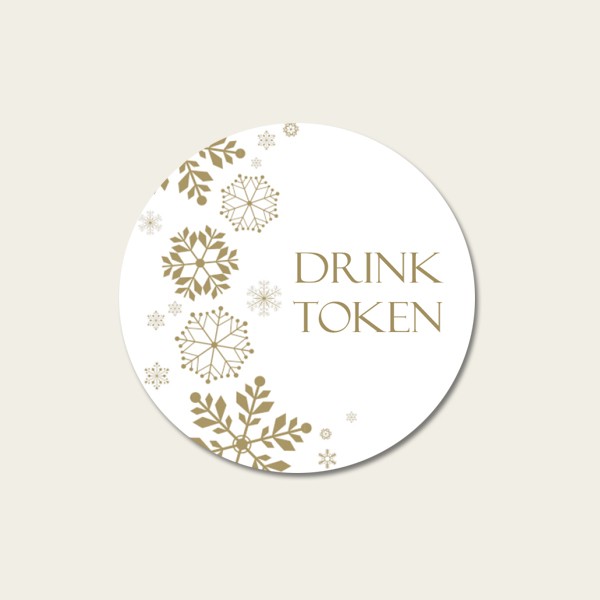 Falling Snowflakes - Drink Tokens - Pack of 30