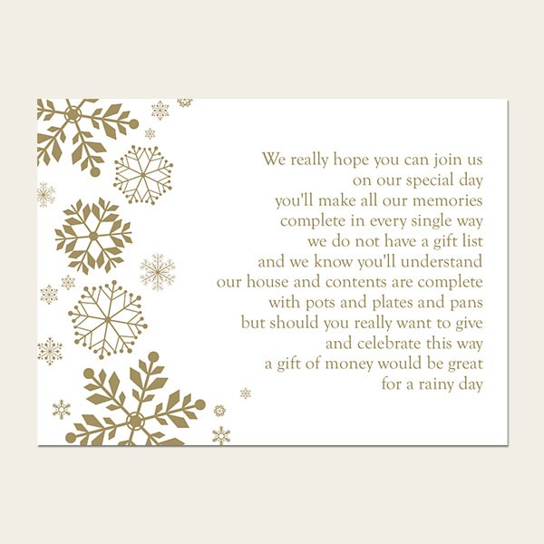 Falling Snowflakes - Gift Poem Cards