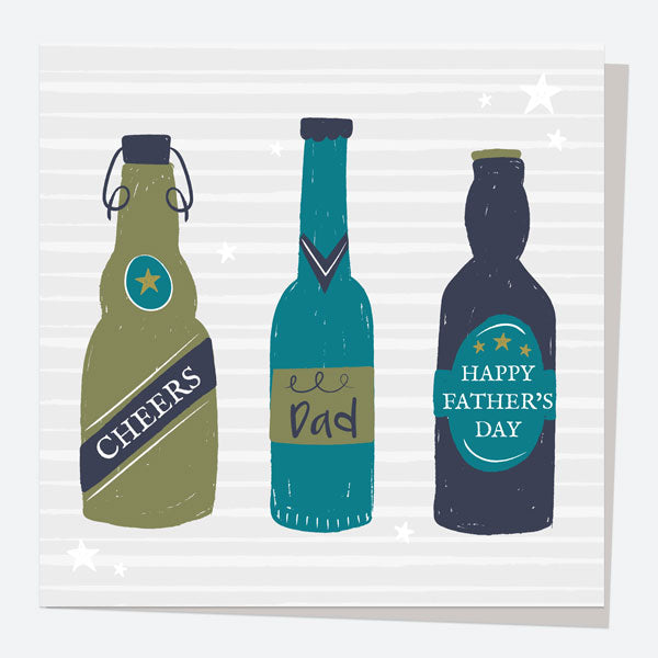 Father's Day Card - Beer Bottles - Cheers Dad
