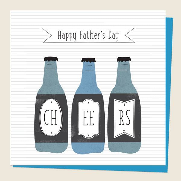 Father's Day Card - Beer Bottles Cheers!