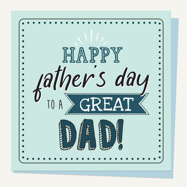 Father's Day Card - Typography Great Dad
