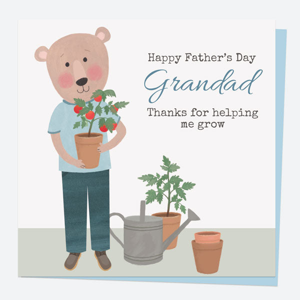 Father's Day Card - Dotty Bear Gardening - Grandad