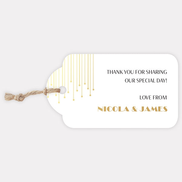 Art Deco Chandelier Foil Favour Tag