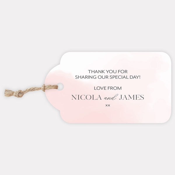 Delicate Inkwash Iridescent Favour Tag