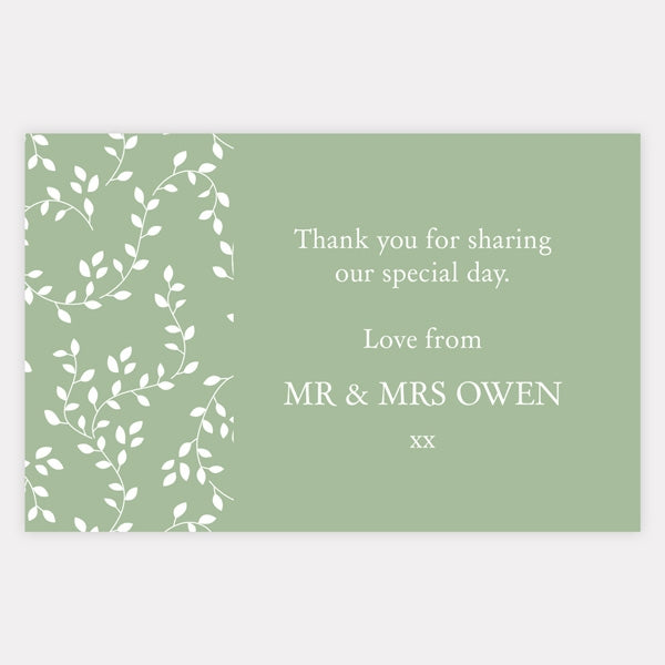 Delicate Leaf Pattern Iridescent Favour Tag