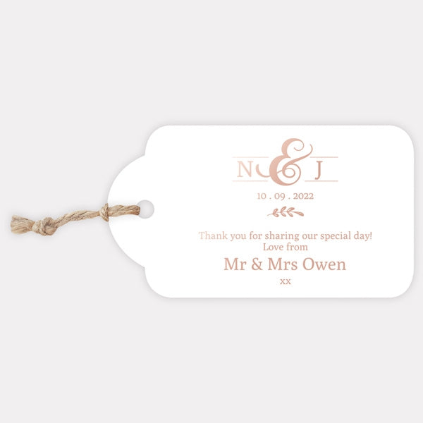 Formal Monogram Foil Favour Tag