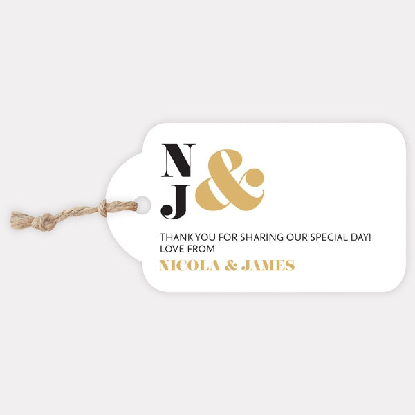 Metallic Ampersand Metallic Favour Tag