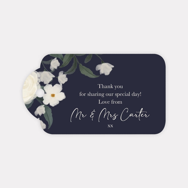 Navy Country Flowers - Luxe Favour Tag