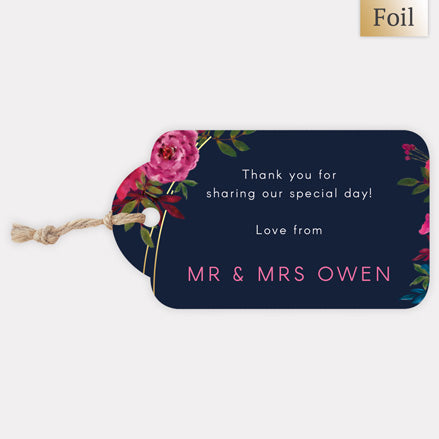 Opulent Glam Foil Favour Tag