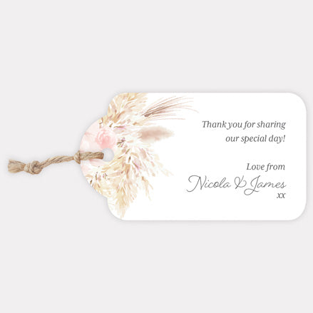 Pampas Floral - Favour Tag