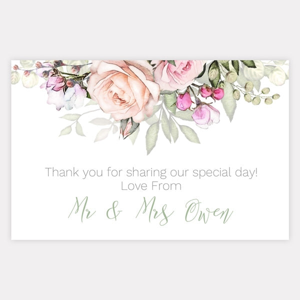 Pink Country Flowers - Favour Tag