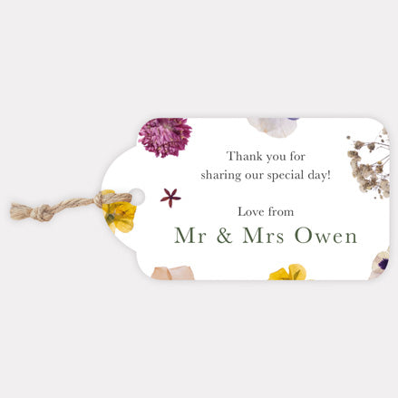 Pressed Flowers Favour Tag