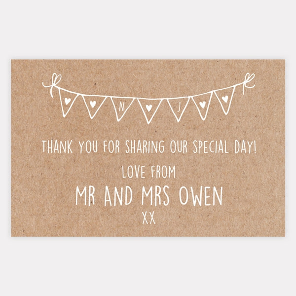 Rustic Wedding Charm Favour Tag