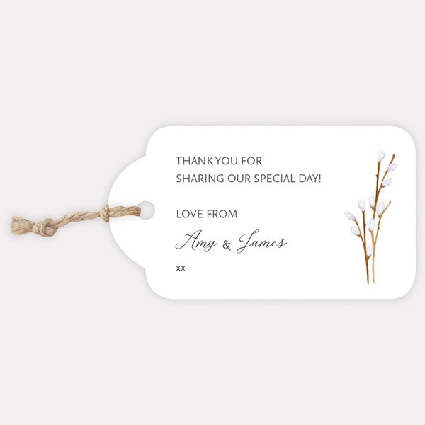 Watercolour Pussy Willow Iridescent Favour Tag