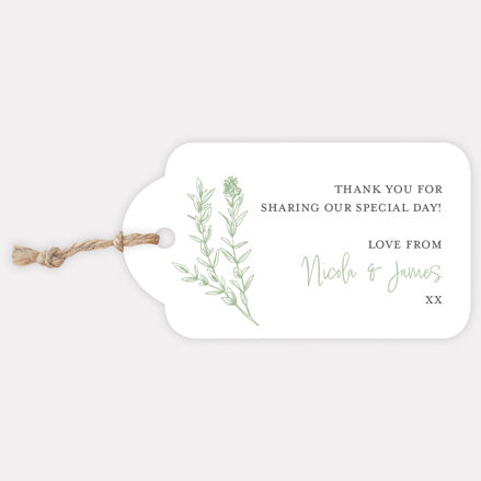 Wildflower Meadow Sketch Iridescent Favour Tag