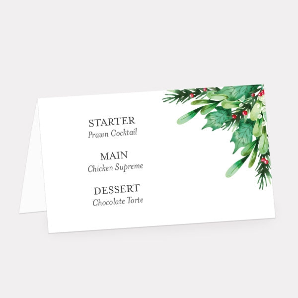 Festive Foliage Iridescent Place Card
