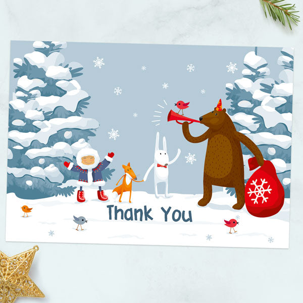 Christmas Thank You Cards - Festive Friends - Pack of 10