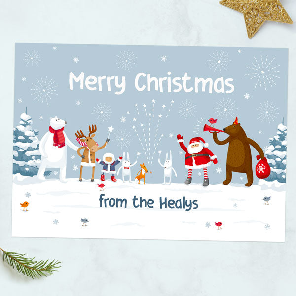 Personalised Christmas Cards - Festive Friends - Pack of 10