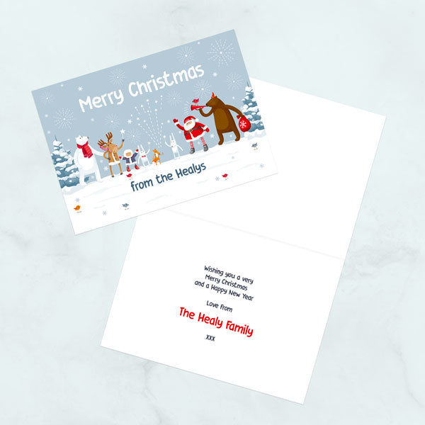 Personalised Christmas Cards - Festive Friends - Pack of 10