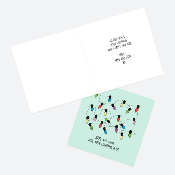Personalised Single Christmas Card - Festive Funnies - Lit Christmas