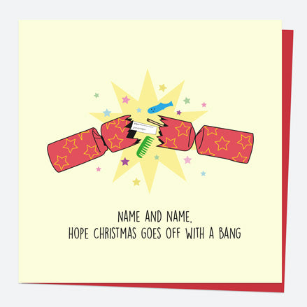 Personalised Single Christmas Card - Festive Funnies - Off With A Bang