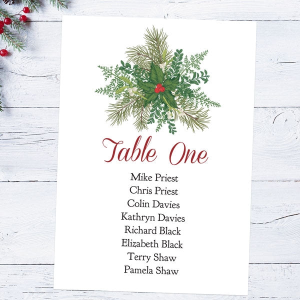 Festive Winter Woodland - Table Plan Cards
